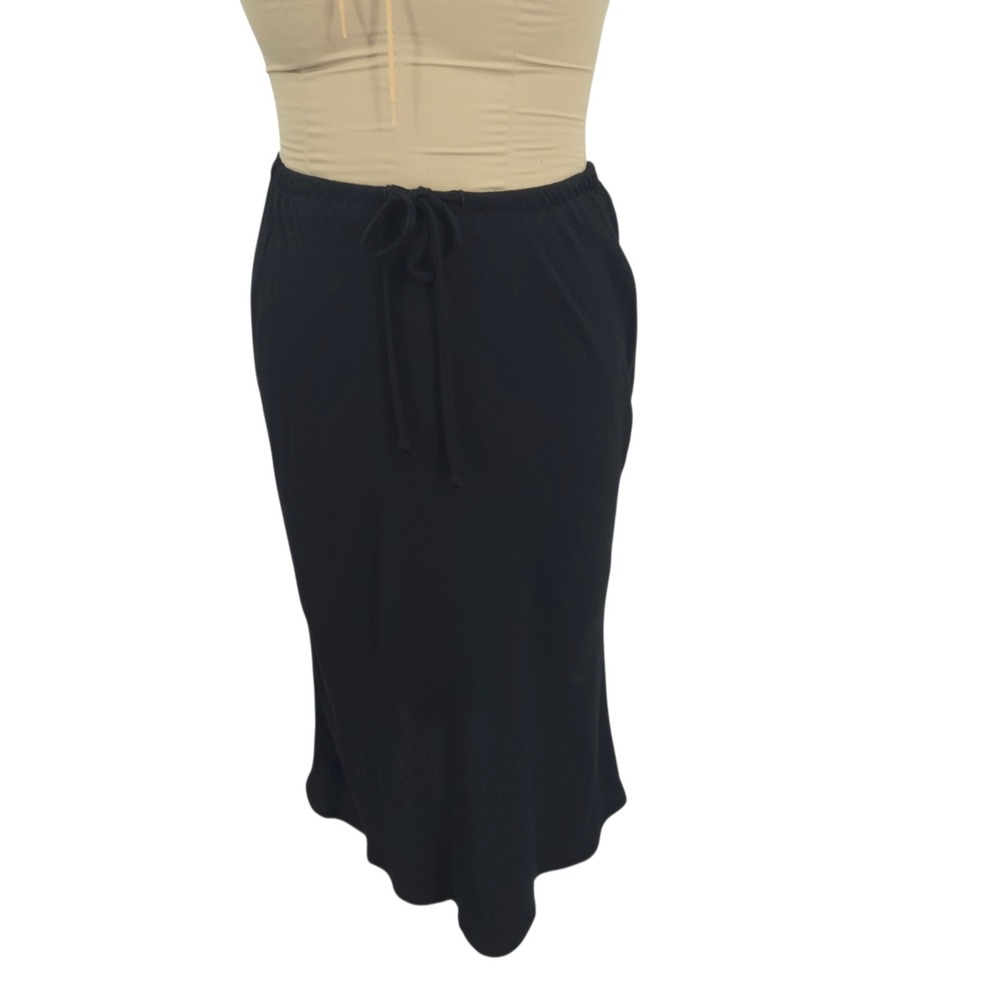Carole Little Petites Skirt Women 8 Black Midi Crepe Career Vintage Minimalist